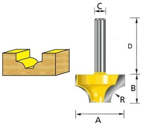 Фреза пазовая фасонная 6R, 23х13, S8, 2T Makita D-10992