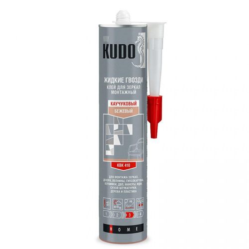 Клей жидкие гвозди Kudo KBK 410 монтажный универсальный каучуковый для зеркал 300 мл, шт