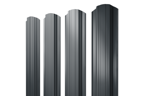 Штакетник Прямоугольный фигурный 0,5 Drap RAL 7016 антрацитово-серый