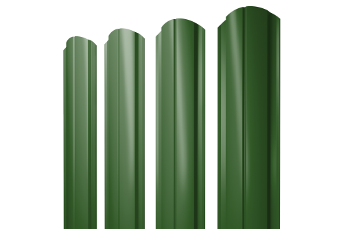 Штакетник Полукруглый Slim фигурный 0,45 PE RAL 6002 лиственно-зеленый