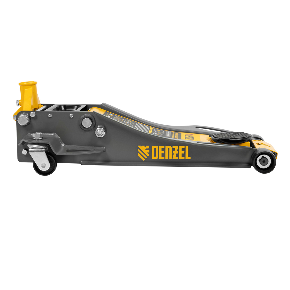 Домкрат гидравлический подкатной, 3 т, 75-500 мм, быстрый подъем, низкий подхват, проф. Denzel