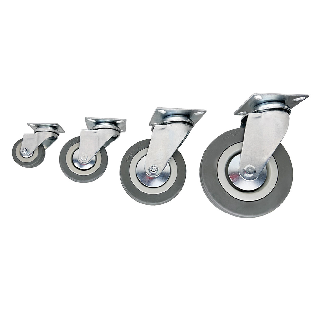 Опора поворотная колесная HITCH 50*18 резина серая SCg25