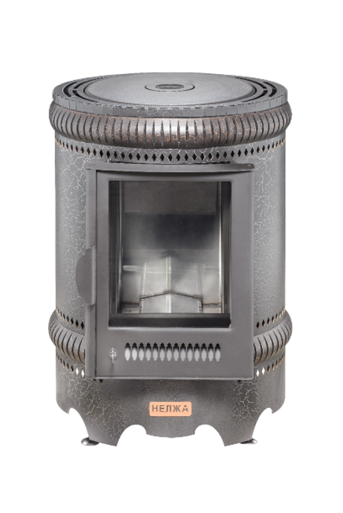 Отопительно-варочная печь для дома "Нелжа" в кожухе