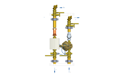 Ридан ШКСО – 1Р 160S06T6R — Квартирная станция для систем отопления, В1, с правым подключением, тип 6 APT/TRG