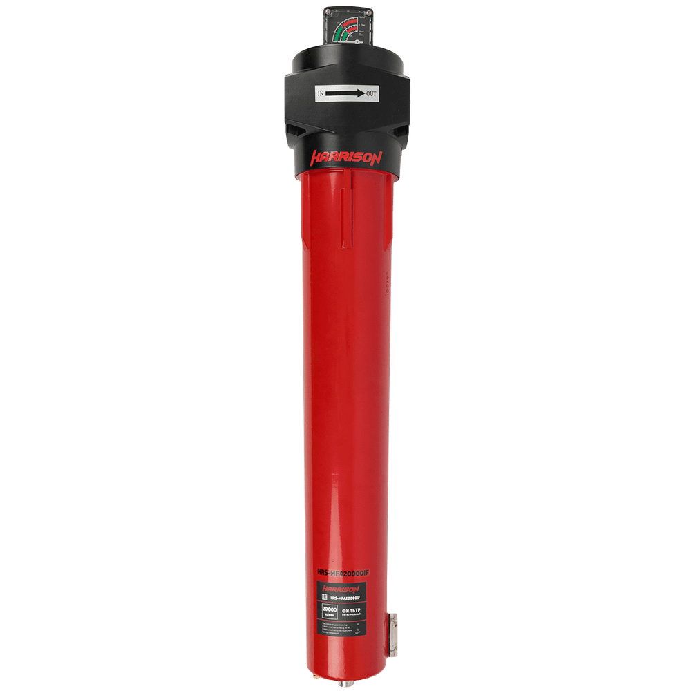 HRS-MFB20000IF Фильтр магистральный 1 мкм с дифференциальным манометром, 20000 л/мин, 12 бар, G 2 1/2", остаточное содержание масла: 0,6 мг/м3