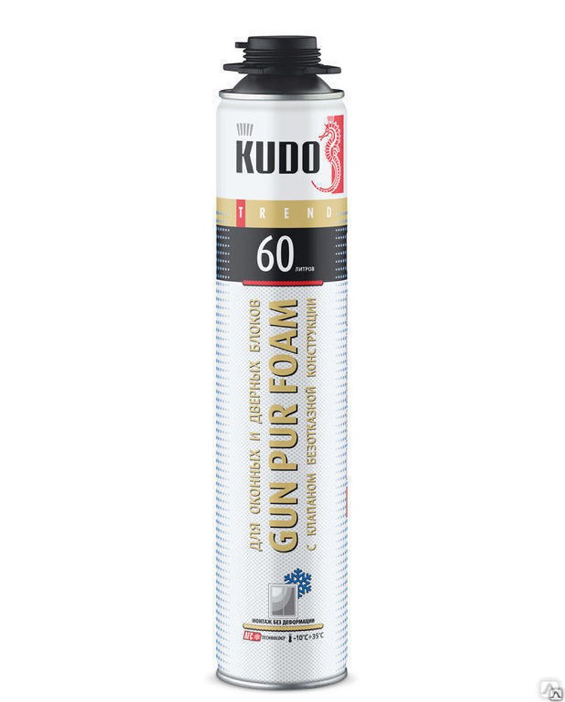 Пена монтажная KUDO PROFF TREND 60 зимняя 1000 мл, 850 гр