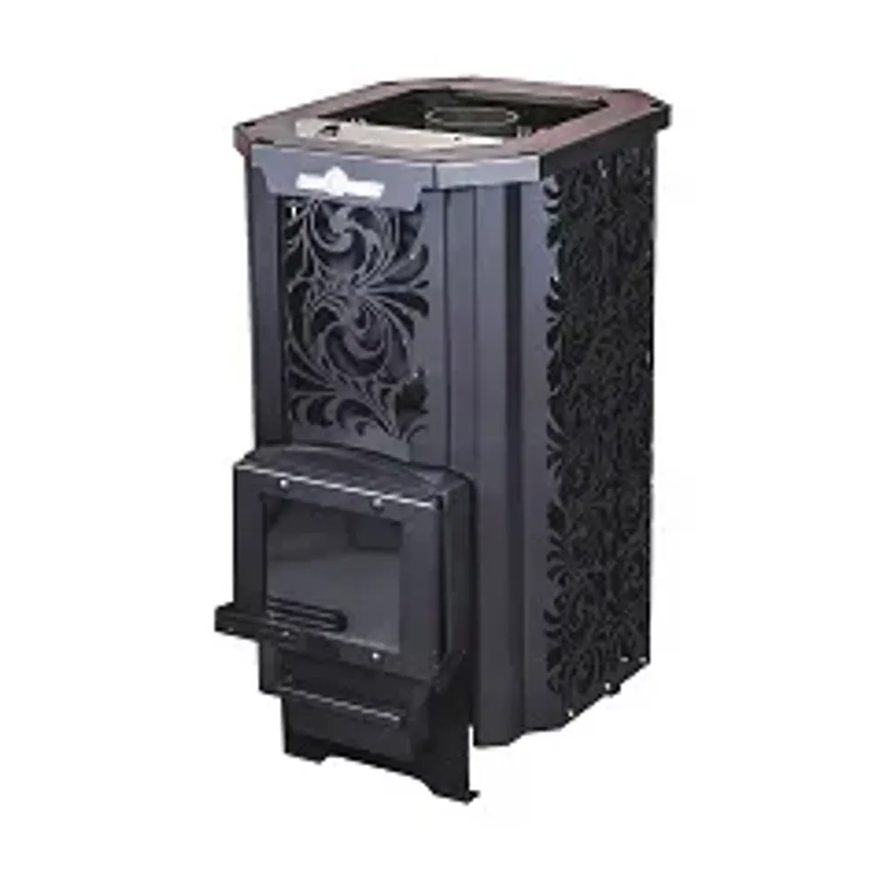 Печь для бани Сталь-Мастер HARD 16S Хохлома без дверцы закрыт.каменка дровяная сетка