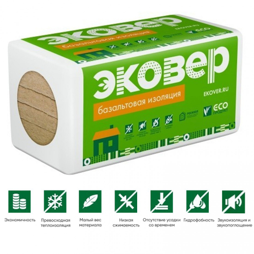 Минеральная вата Эковер Экофасад 110 кг/м3 1000х600х100 мм, 4 шт/упак