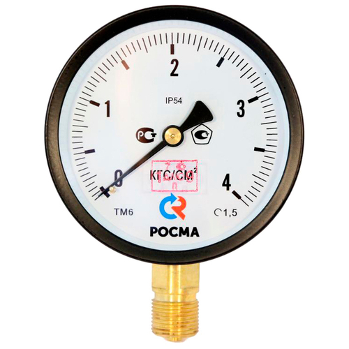 Манометр радиальный Росма ТМ-61GР.GG IP54 (G-4кгс/см2) М2Gх1.5 1.5 общетехнический специального исполнения, 15Gмм, тип - ТМ-61GР, радиальное присоединение, шкала (G-4кгс/см2), резьба М2Gх1.5, класс точности 1.5