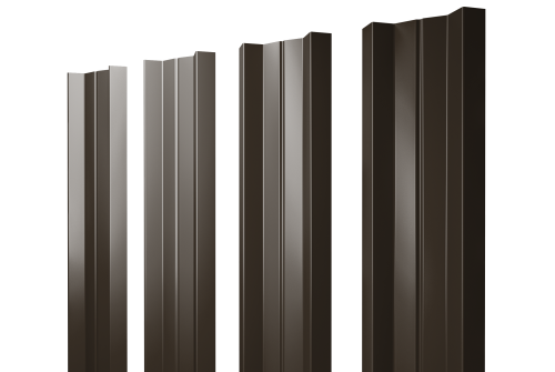 Штакетник М-образный А с прямым резом 0,5 GreenCoat Pural BT, matt RR 32 темно-коричневый (RAL 8019 серо-коричневый)