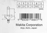 Кромочная калевочная фреза 12.7R, 50.8х25.4, S12, 2T Makita D-11374