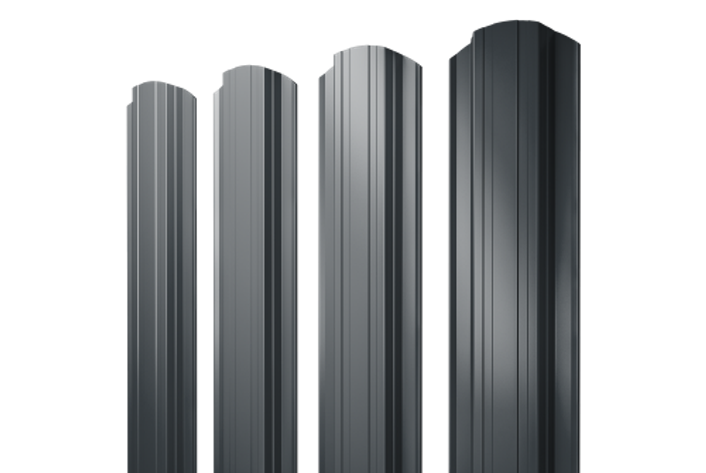 Штакетник Прямоугольный фигурный 0,5 Satin Matt RAL 7016 антрацитово-серый