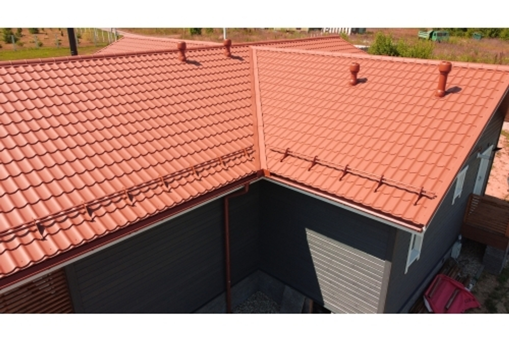 Металлочерепица классик 0,5 Satin Matt RAL 8004 терракота