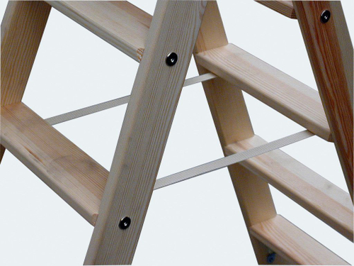 Двусторонняя лестница из дерева, со ступенями, 2 х 4 ступеней