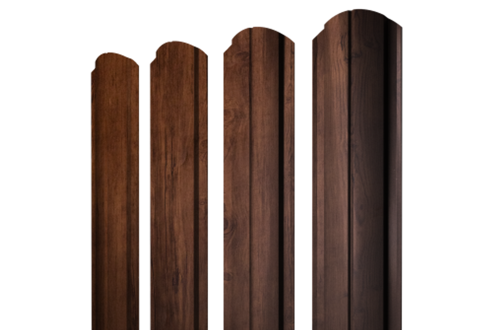 Штакетник Полукруглый Slim фигурный 0,4 Print Premium Cherry Wood Fresh TwinColor