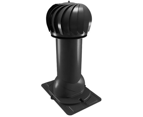 Роторная вентиляция с универсальным проходным элементом d150мм, h-650мм не утепленная, черная RAL 9005