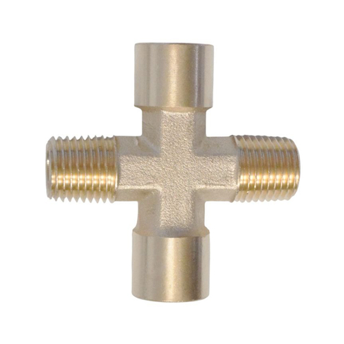 WDK-22FMB Фитинг X - образный, резъба 1/4" PT, F-F-M-M (внутренний/внешний), латунь