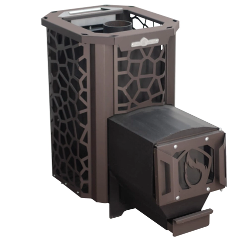 Печь для бани Сталь-Мастер HARD 18L Пламя со стеклом закр каменка дровяная #