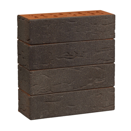 Клинкер фасадный ЛСР 0,71 НФ темно-красный с черным песком "Лиссабон" винтаж