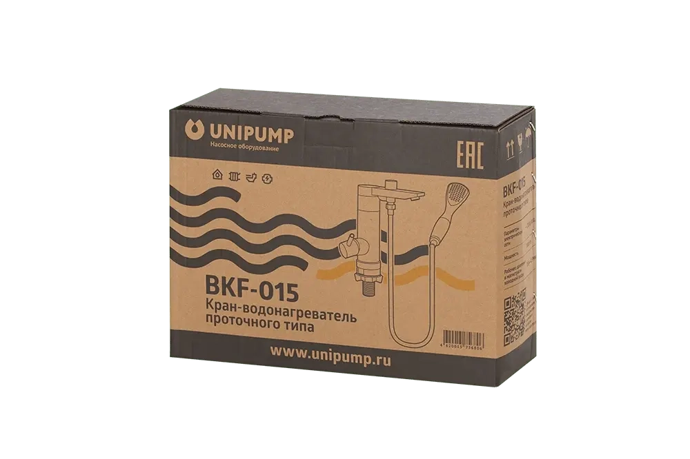 Проточный кран-водонагреватель с душевой лейкой UNIPUMP BKF-015