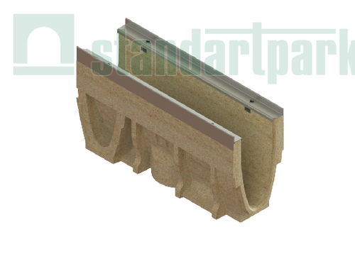 Лоток водоотводный полимербетонный CompoMax Drive DN100 h260 полуметровый 70671.05V