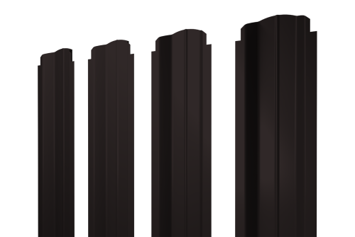 Штакетник П-образный B фигурный 0,5 Drap TX RAL 9005 черный