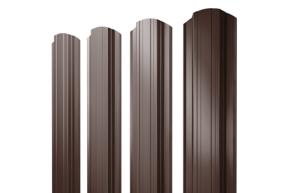 Штакетник Прямоугольный фигурный 0,5 Atlas X RAL 8017 шоколад