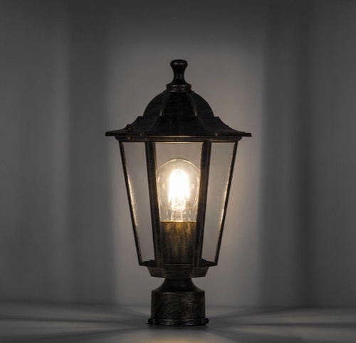 Светильник садово-парковый Feron 6103/PL6103 шестигранный на столб 60W E27 230V, черное золото 11129