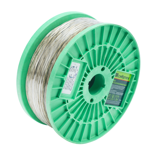 Трос металлополимерный прозрачный ПР-4.0, толщина 4.0 мм, катушка 100 метров Россия Сибртех