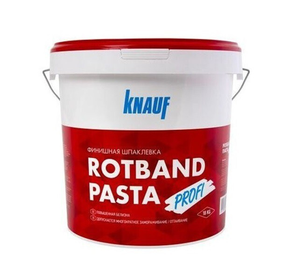 Шпаклевка готовая Knauf Ротбанд-Паста Профи финишная на виниловой основе 18 кг, шт