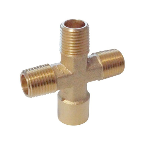 WDK-23MFB Фитинг X - образный, резъба 1/4" PT, F-M-M-M (внутренний/внешний), латунь