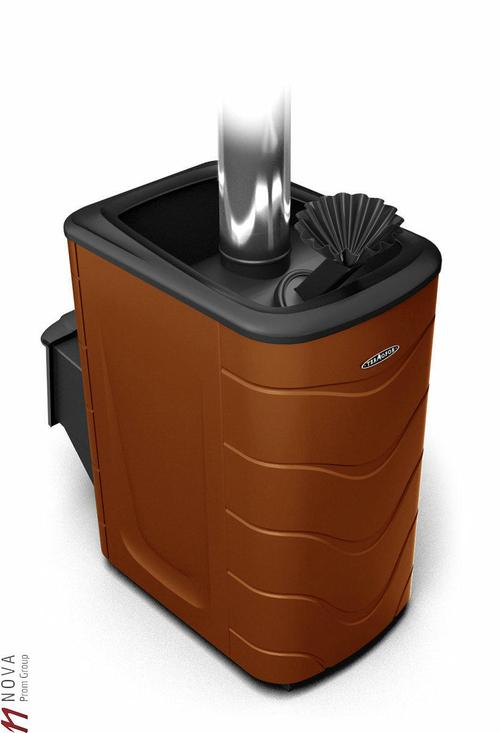 Печь для бани ТМФ Гейзер 2014 Inox дверца антрацит закр.каменка терракота