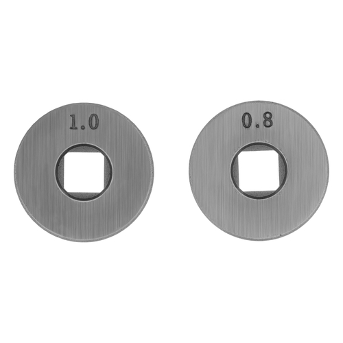 Подающий ролик, U профиль зубчатый под флюсовую проволоку 0,8-1мм посадка квадрат, 2 шт Denzel