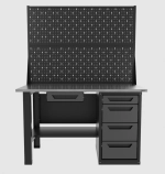 Верстак однотумбовый 4 ящика с двумя экранами и ящиком, серый 1400*700 Garopt, GT1400STY1Y4PP2.grey