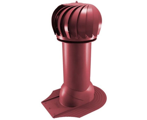 Роторная вентиляция для мягкой кровли при монтаже d110мм, h-550мм не утепленная, красное вино RAL 3005