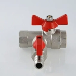 Кран шаровый с дренажем и обратным клапаном ½"в x ½"в x ¼"в x 14ш Valtec VT.248.N.04