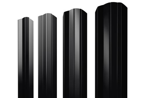 Штакетник М-образный А фигурный 0,45 PE-Double RAL 9005 черный