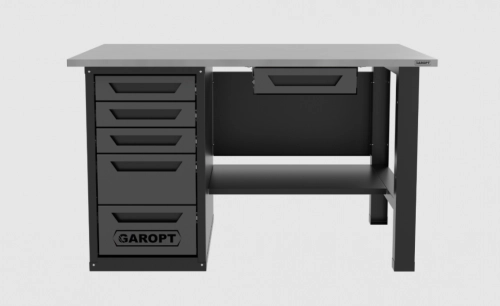 Верстак с ящиком однотумбовый 5 ящиков, серый 1400*700 Garopt, GT1400STY1Y5.grey