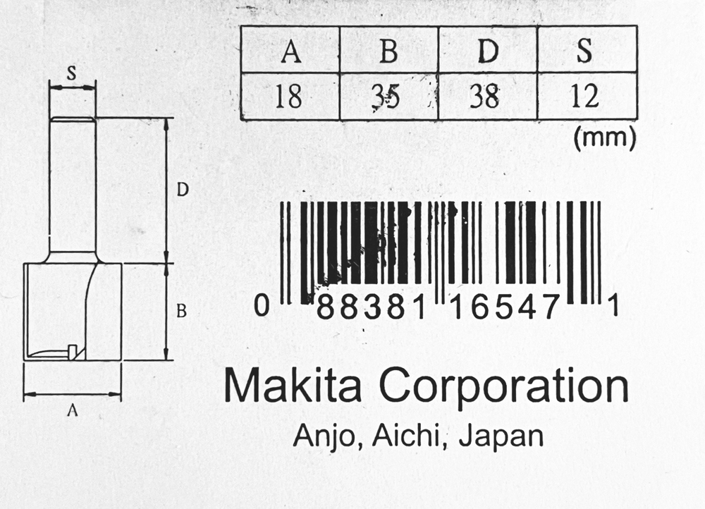 Фреза пазовая 18х35, S12, 2T Makita D-10431