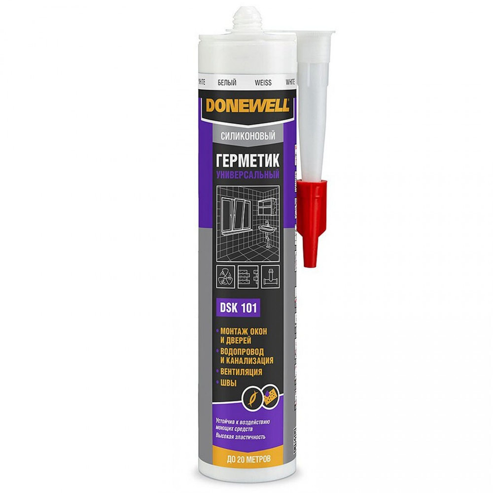Герметик силиконовый Donewell DSK-101 универсальный белый 260 мл, шт