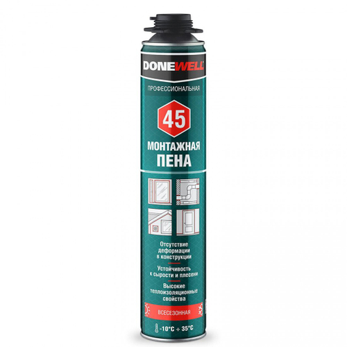 Пена монтажная профессиональная Donewell 45 всесезонная 1000 мл, шт