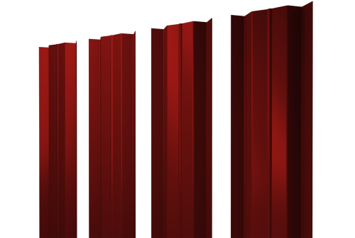 Штакетник М-образный В с прямым резом 0,45 PE RAL 3011 коричнево-красный