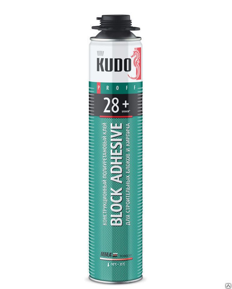 Клей-пена конструкционный профессиональный всесезонный KUDO PROFF 28+ ABL 900 гр, 1000 мл