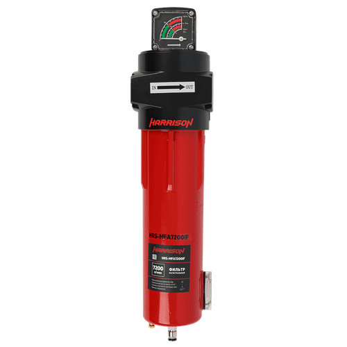 HRS-MFA7200IF Фильтр магистральный 5 мкм с дифференциальным манометром, 7200 л/мин, 12 бар, G 1 1/2"