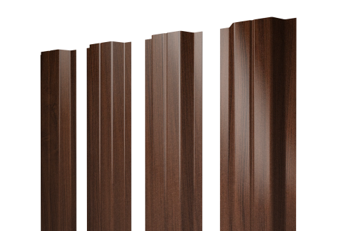 Штакетник П-образный A с прямым резом 0,45 Print Elite Choco Wood TwinColor