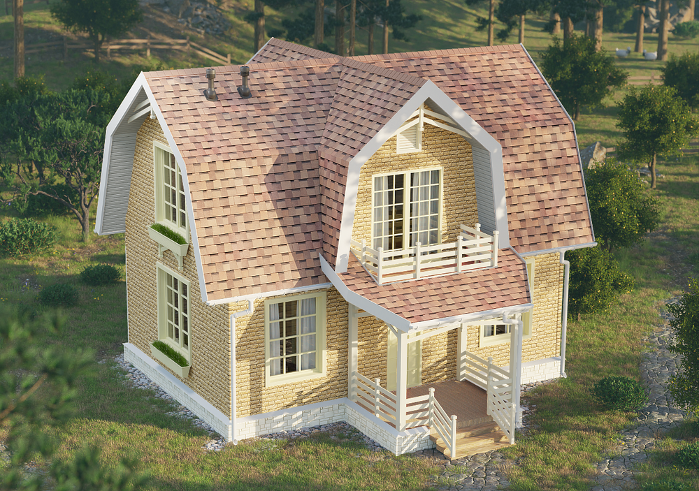 Сайдинг LUX под камень, Bergart, пекан