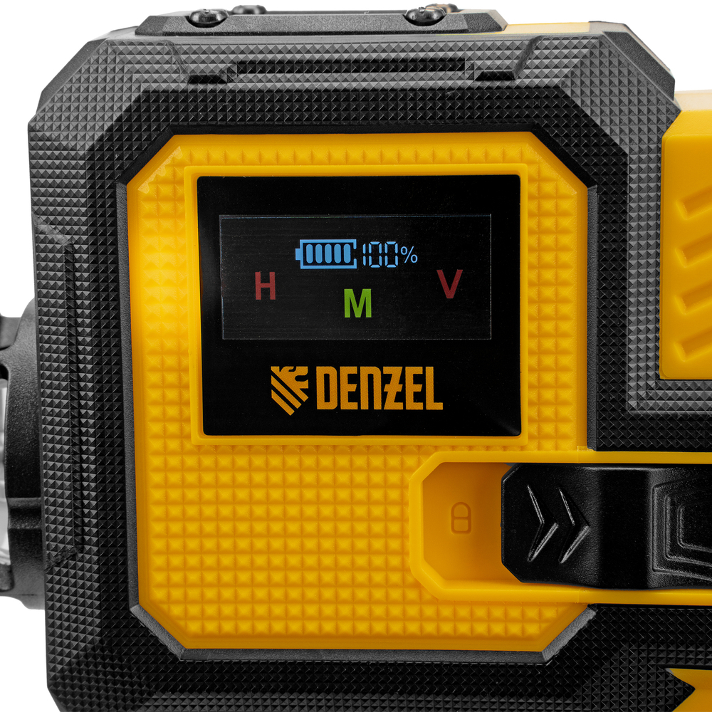 Лазерный уровень мультипризменный DLV-360-3T, 30 м, зеленый луч, Li-Ion 2,4 Aч, штатив // Denzel