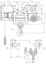 Таль электрическая канатная SH100 H 9 УСВ 10,0т 9м Euro-lift