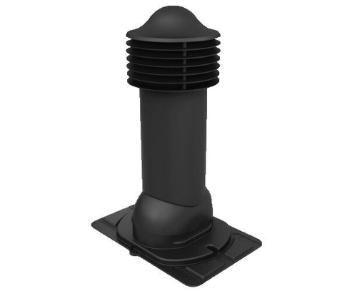 Труба вентиляционная с универсальным проходным элементом d150мм, h-650мм утепленная, черная RAL 9005