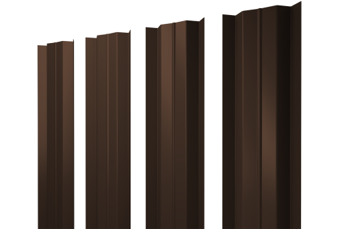 Штакетник М-образный В с прямым резом 0,45 PE RAL 8017 шоколад